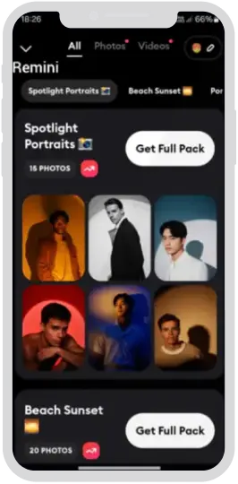 Remini Mod APK for free premium photo enhancement features.